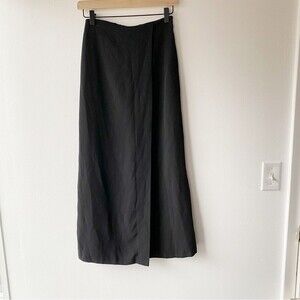 zara basic black wide leg cropped pants